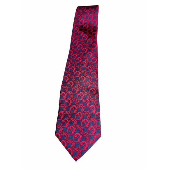 Gucci Men's Silk Designer Neck Tie Red & Blue Pattern- LT3250 - Picture 1 of 4